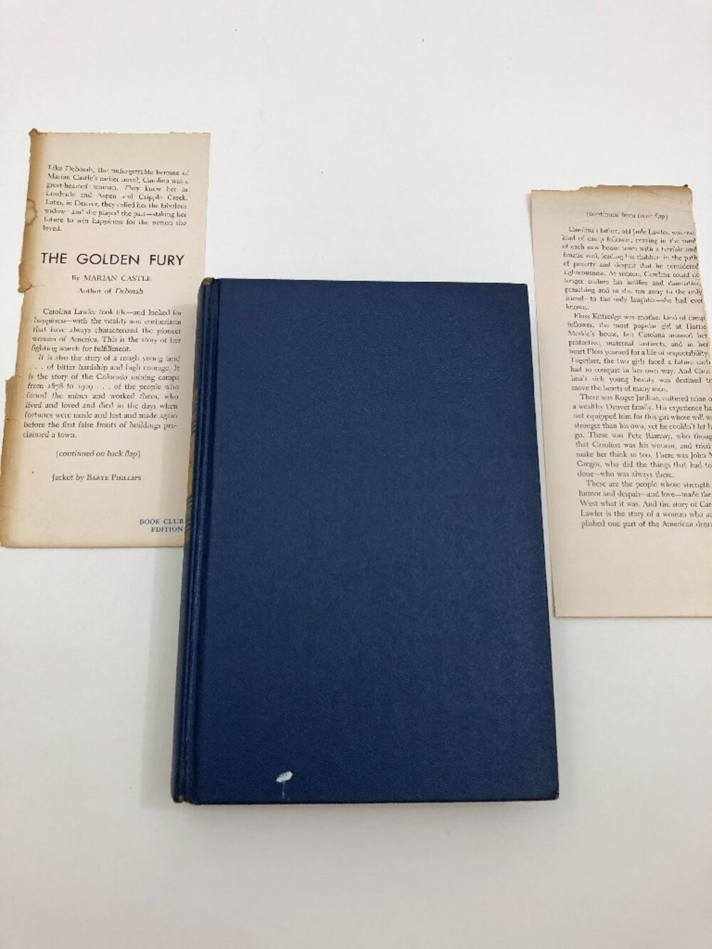 The Golden Fury Marian Castle HC Wm. Morrow & Co. 1949 First Edition